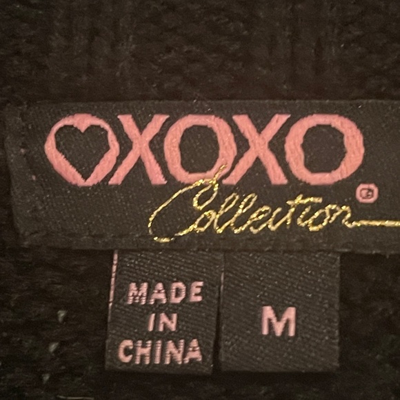 OXOXO COLLECTION Black Sweater with real rabbit fur at front Size M - Picture 6 of 8